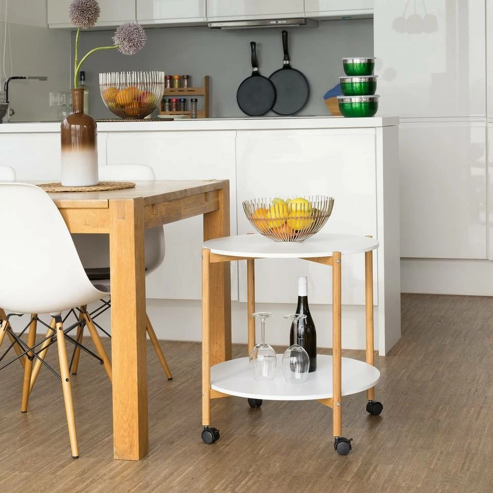relaxdays Beistelltisch »Beistelltisch mit Rollen und 2 Ebenen« 2 relaxdays Beistelltisch »Beistelltisch mit Rollen und 2 Ebenen« – Bild 2