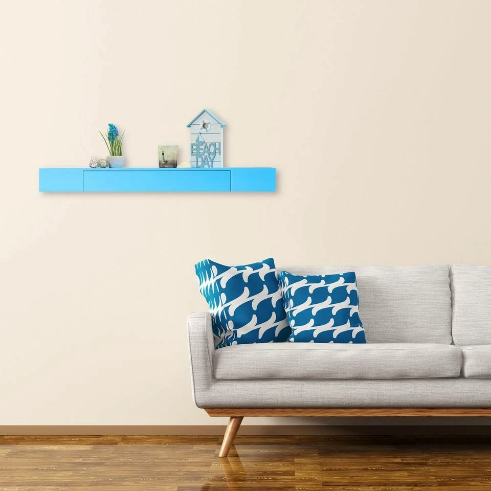 relaxdays Wandregal »Wandregal mit Schublade«, Grün Grün, Lila, Schwarz, Braun 2 relaxdays Wandregal »Wandregal mit Schublade«, Grün Grün, Lila, Schwarz, Braun – Bild 2