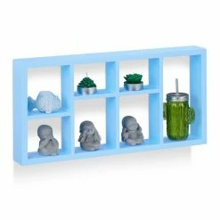 relaxdays Wandregal »Wandregal schwebend mit 7 Fächern«, Schwarz Braun, Hellblau, Lila, Gr&uuml;n -Deutschland Möbel Verkäufe 2024 f3c14fba e7f6 5895 aa53 d7d396da48ab