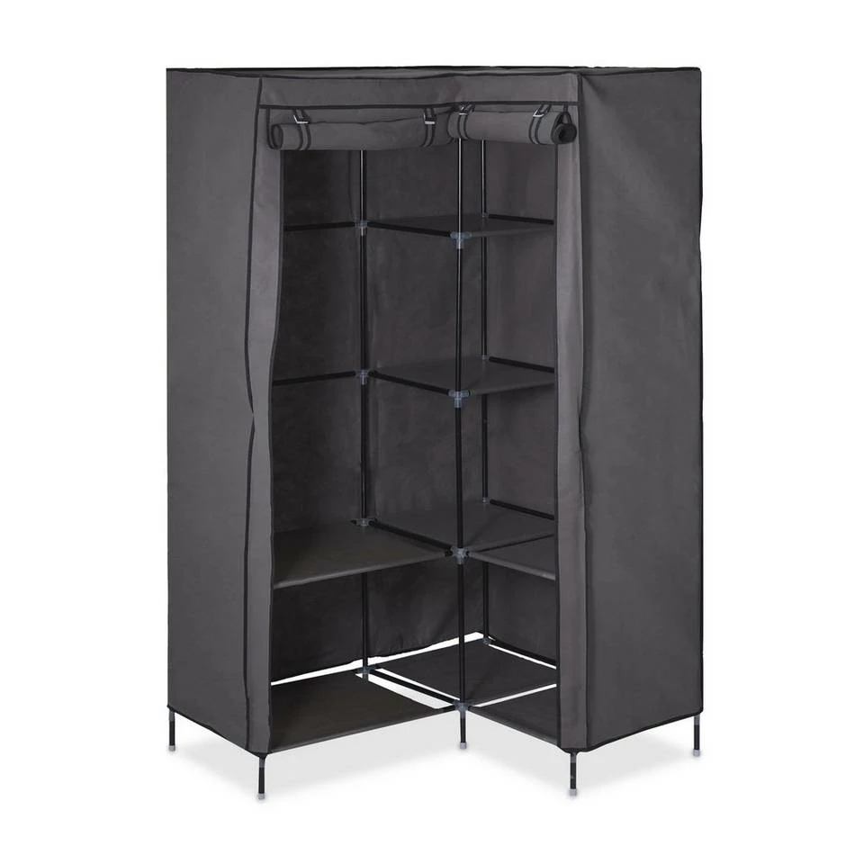 relaxdays Eckschrank »1 x Eckkleiderschrank Stoff anthrazit« 10 relaxdays Eckschrank »1 x Eckkleiderschrank Stoff anthrazit« – Bild 10