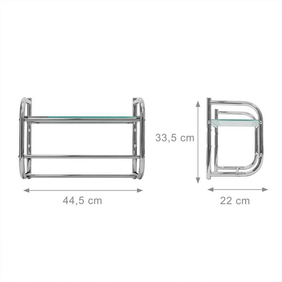 relaxdays Wandregal »Wandregal Edelstahl mit Handtuchhalter« 4 relaxdays Wandregal »Wandregal Edelstahl mit Handtuchhalter« – Bild 4