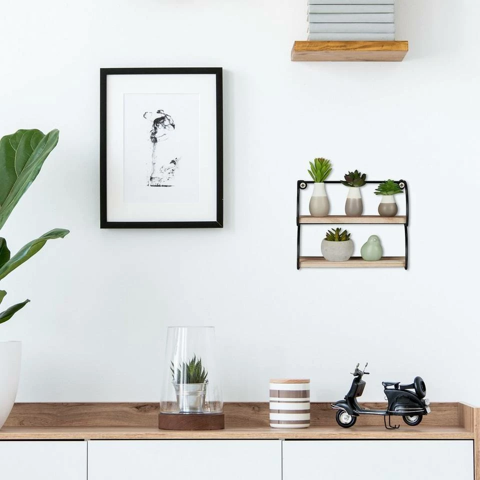 relaxdays Wandregal »Wandregal Industrial 2 Ablagen« 5 relaxdays Wandregal »Wandregal Industrial 2 Ablagen« – Bild 5