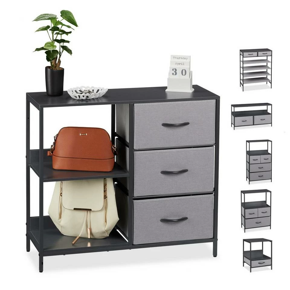 relaxdays Kommode »Kommode in verschiedenen Designs«, F Grau Schwarz, Schwarz Grau 14 relaxdays Kommode »Kommode in verschiedenen Designs«, F Grau Schwarz, Schwarz Grau – Bild 14