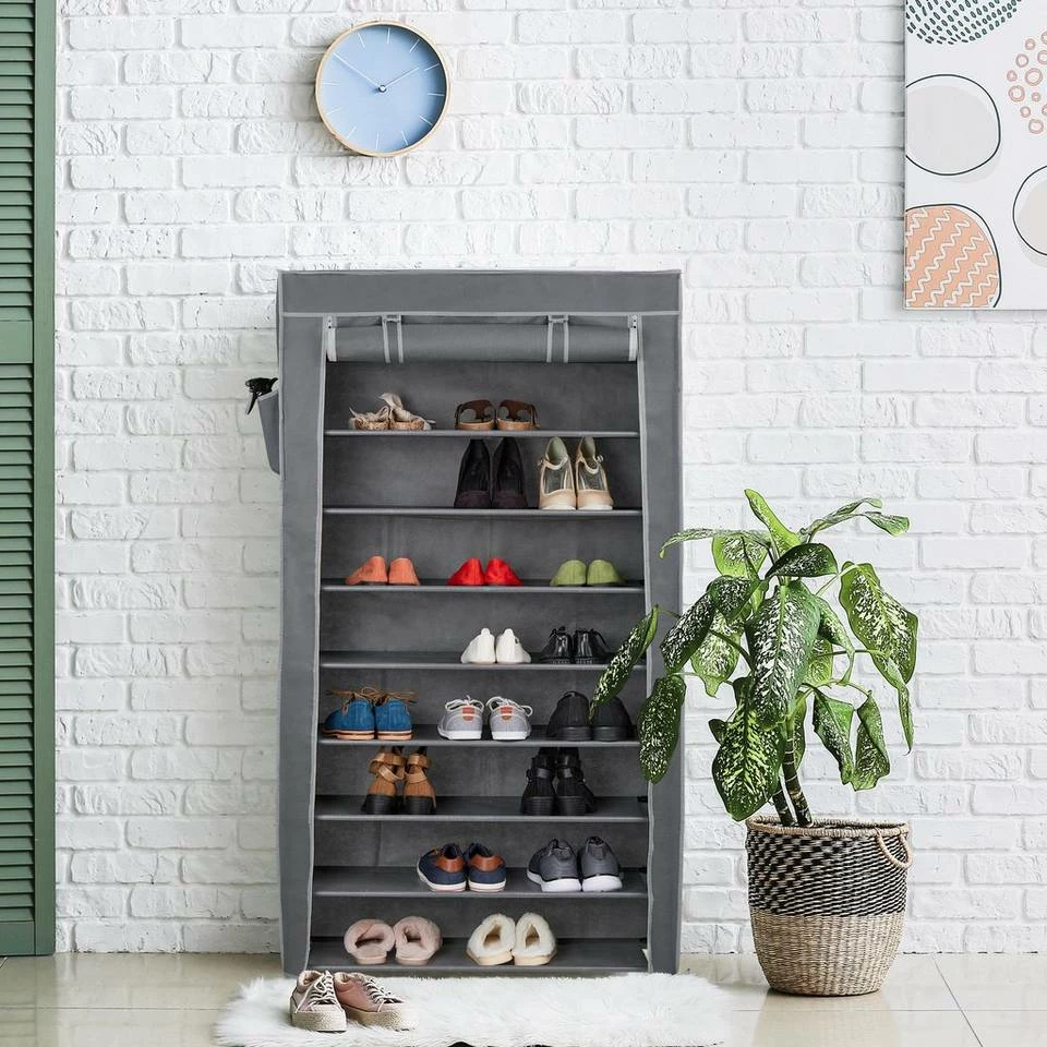 relaxdays Schuhschrank »Schuhschrank Stoff 9 Fächer« Anthrazit 2 relaxdays Schuhschrank »Schuhschrank Stoff 9 Fächer« Anthrazit – Bild 2