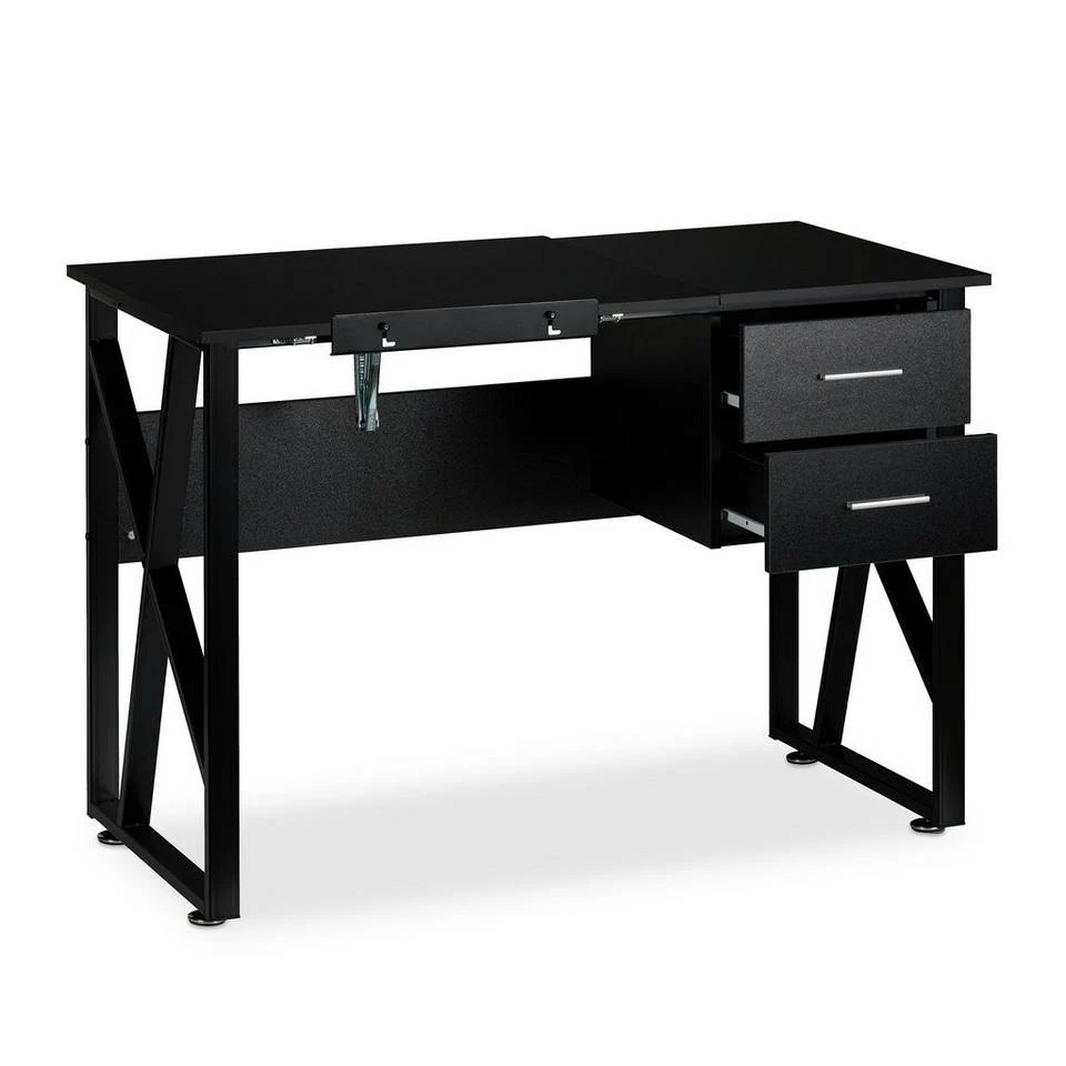 relaxdays Schreibtisch »Schreibtisch neigbar«, Schwarz / Schwarz Braun Schwarz, Weiß 9 relaxdays Schreibtisch »Schreibtisch neigbar«, Schwarz / Schwarz Braun Schwarz, Weiß – Bild 9