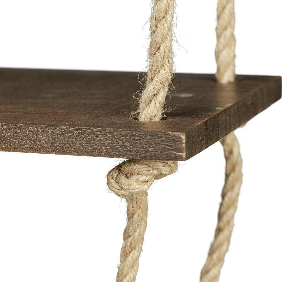 relaxdays Hängeregal »Hängeregal Holz & Seil 3 Ablagen« 6 relaxdays Hängeregal »Hängeregal Holz & Seil 3 Ablagen« – Bild 6