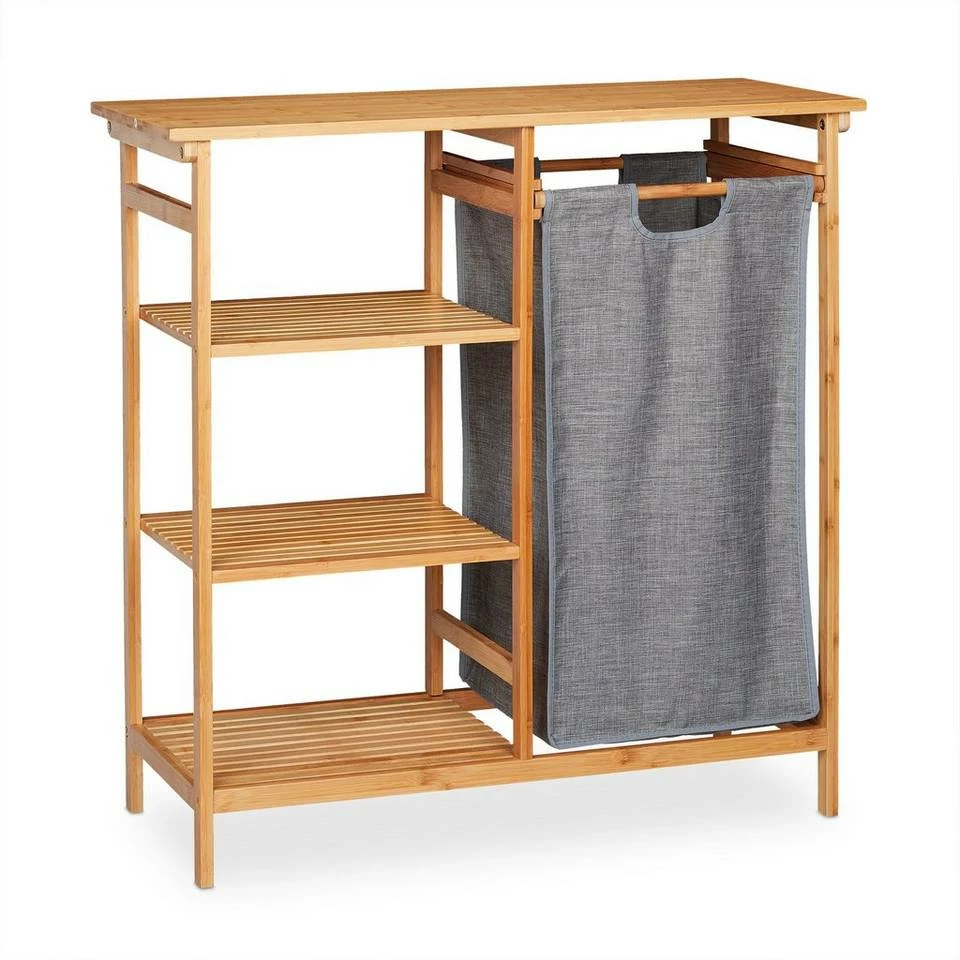 relaxdays Badregal »Bambus Badregal mit Wäschekorb« 9 relaxdays Badregal »Bambus Badregal mit Wäschekorb« – Bild 9