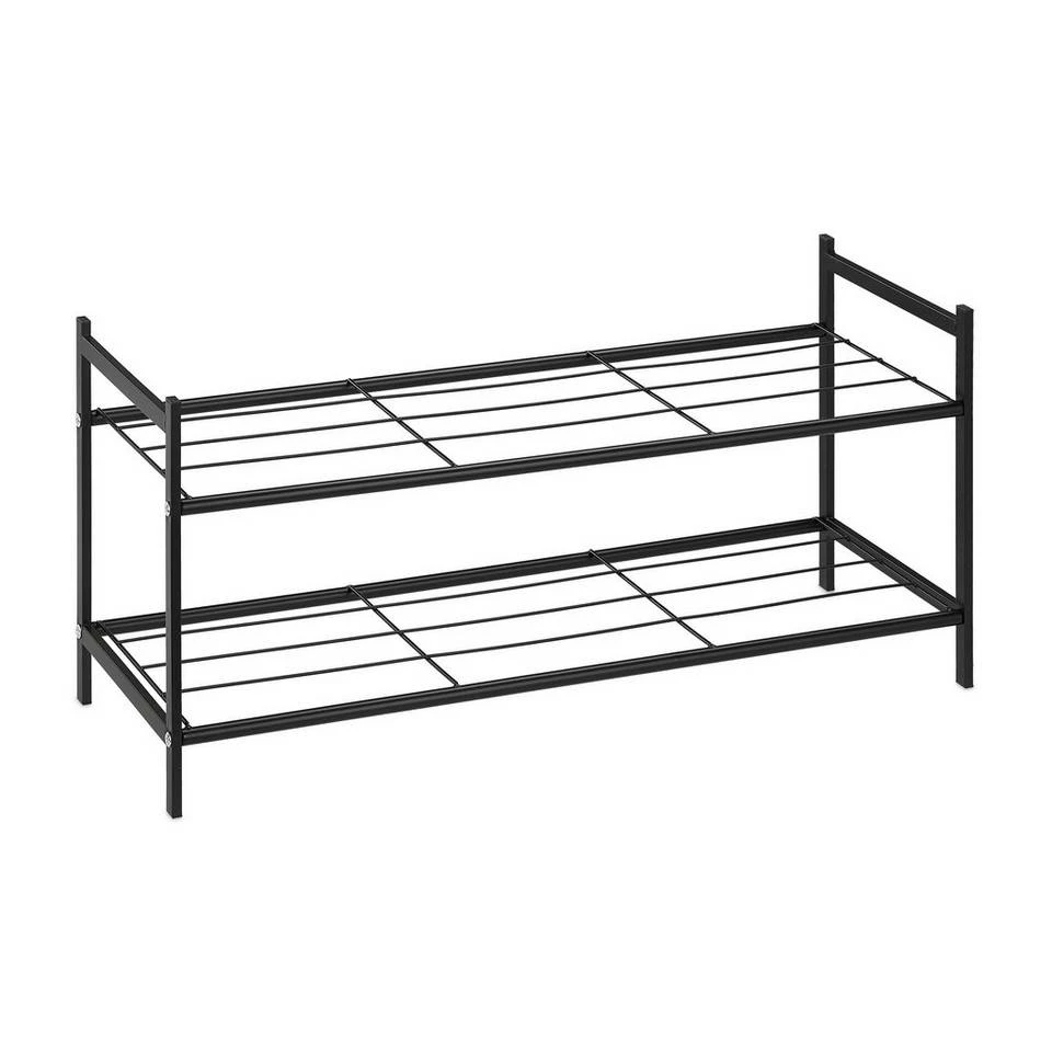 relaxdays Schuhregal »Metall Schuhregal stapelbar«, Schwarz Weiß 10 relaxdays Schuhregal »Metall Schuhregal stapelbar«, Schwarz Weiß – Bild 10