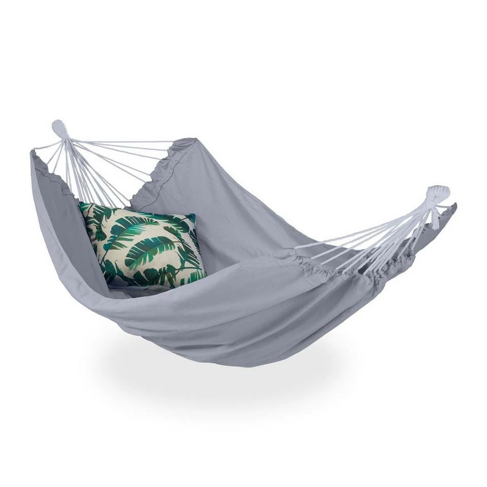 relaxdays Hängematte »Hängematte Baumwolle XXL«, Beige Blau Beige, Grau Beige, Braun Beige 13 relaxdays Hängematte »Hängematte Baumwolle XXL«, Beige Blau Beige, Grau Beige, Braun Beige – Bild 13