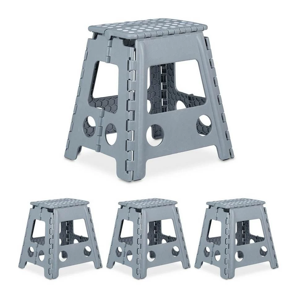 relaxdays Tritthocker »4 x Klapphocker faltbar XL hellgrau« 1 relaxdays Tritthocker »4 x Klapphocker faltbar XL hellgrau«