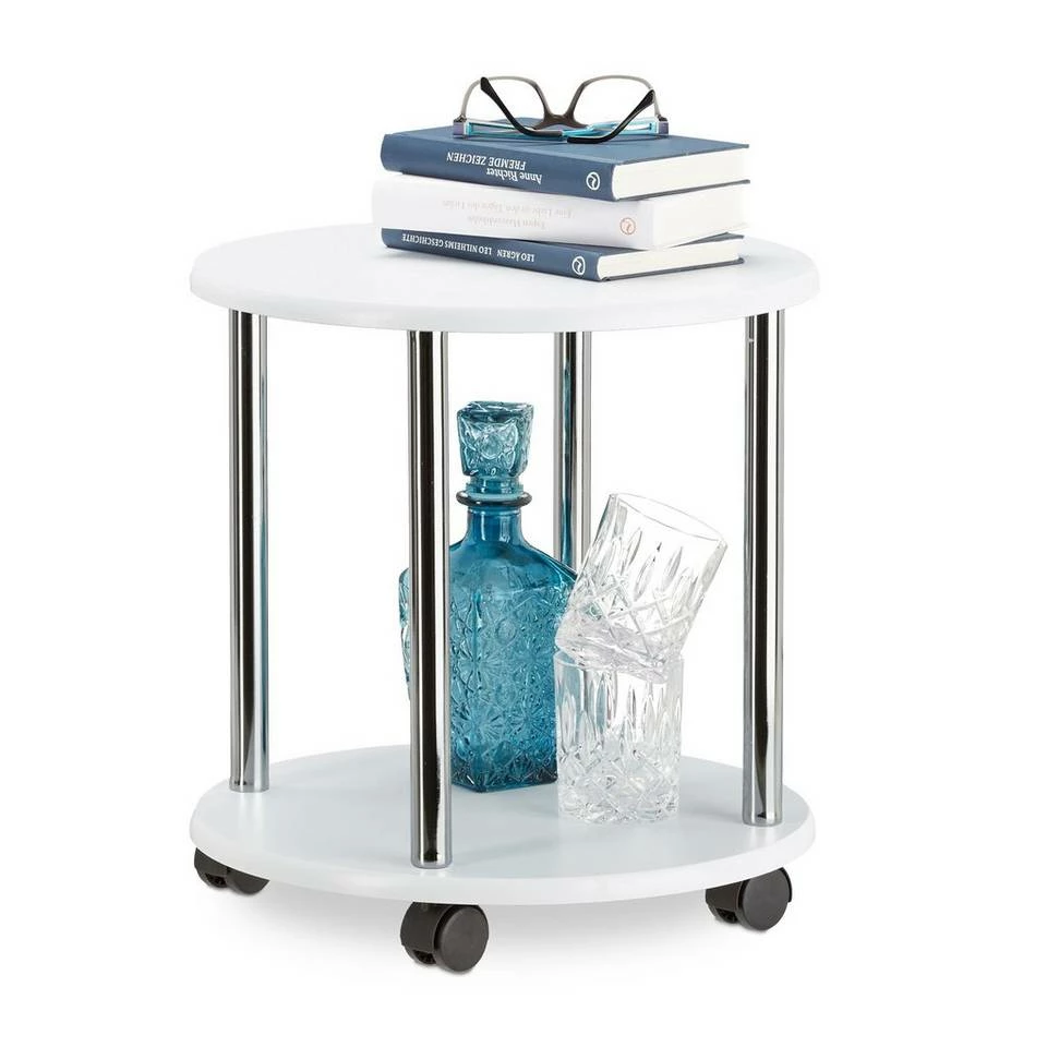 relaxdays Beistelltisch »Beistelltisch rollbar 2 Etagen«, quadratisch 9 relaxdays Beistelltisch »Beistelltisch rollbar 2 Etagen«, quadratisch – Bild 9