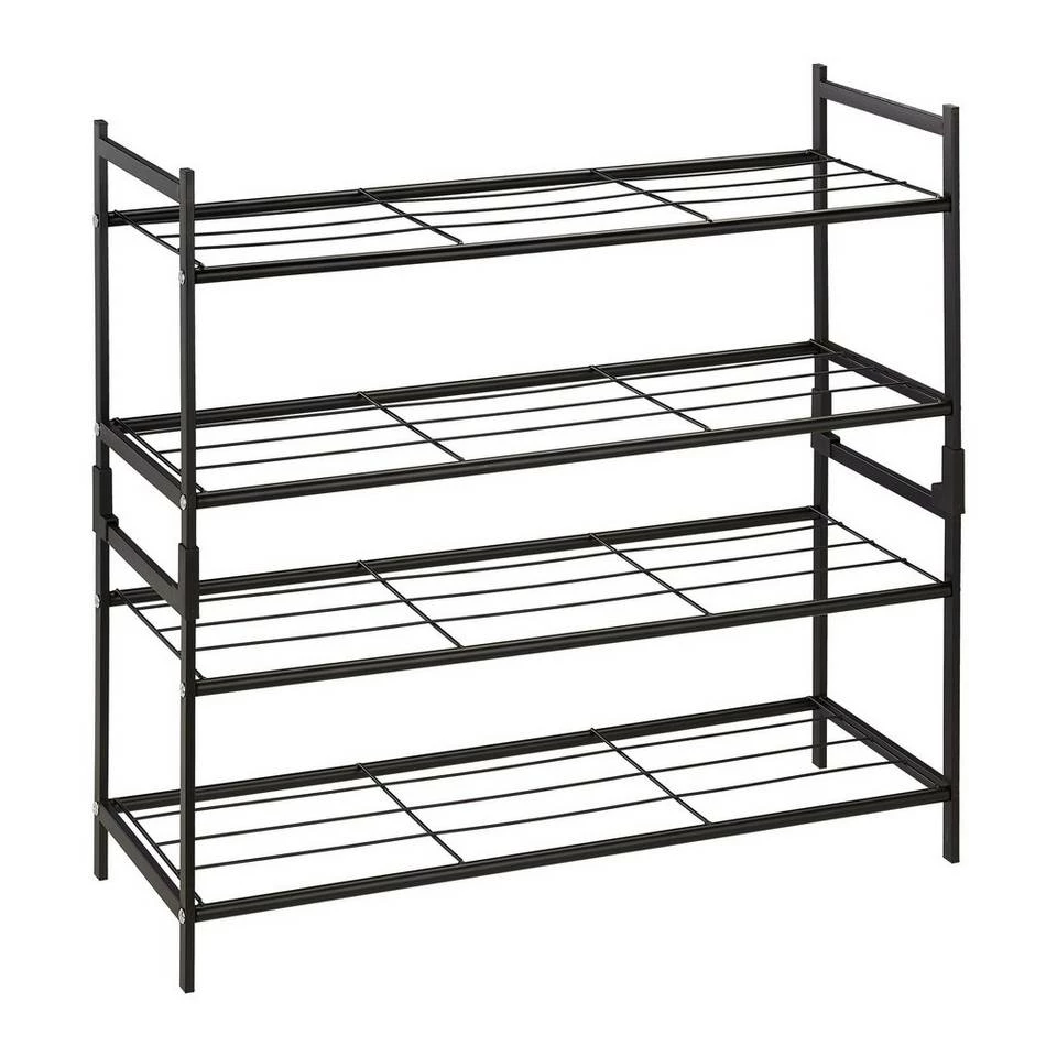 relaxdays Schuhregal »Metall Schuhregal stapelbar«, Schwarz Weiß 6 relaxdays Schuhregal »Metall Schuhregal stapelbar«, Schwarz Weiß – Bild 6