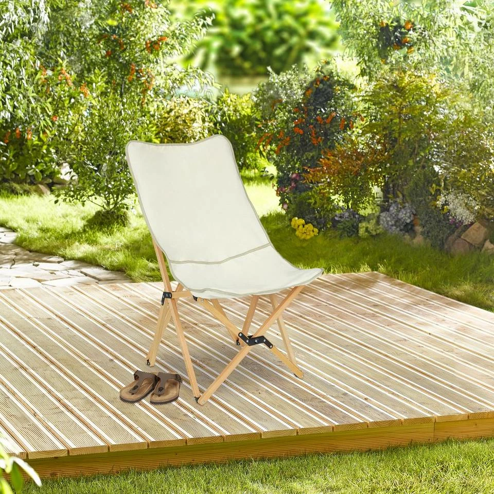 relaxdays Gartenliege »Klappbarer Liegestuhl in Beige« 2 relaxdays Gartenliege »Klappbarer Liegestuhl in Beige« – Bild 2