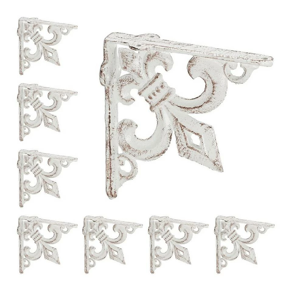 relaxdays Wandregalhalter »8 x Regalwinkel Gusseisen antik weiß« 1 relaxdays Wandregalhalter »8 x Regalwinkel Gusseisen antik weiß«