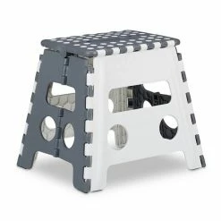 relaxdays Fußhocker »1 x klappbarer Tritthocker in Weiß-Grau«