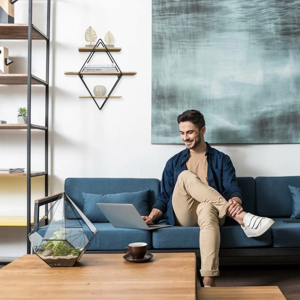 relaxdays Wandregal »Wandregal aus Holz mit 3 Ebenen« 2 relaxdays Wandregal »Wandregal aus Holz mit 3 Ebenen« – Bild 2