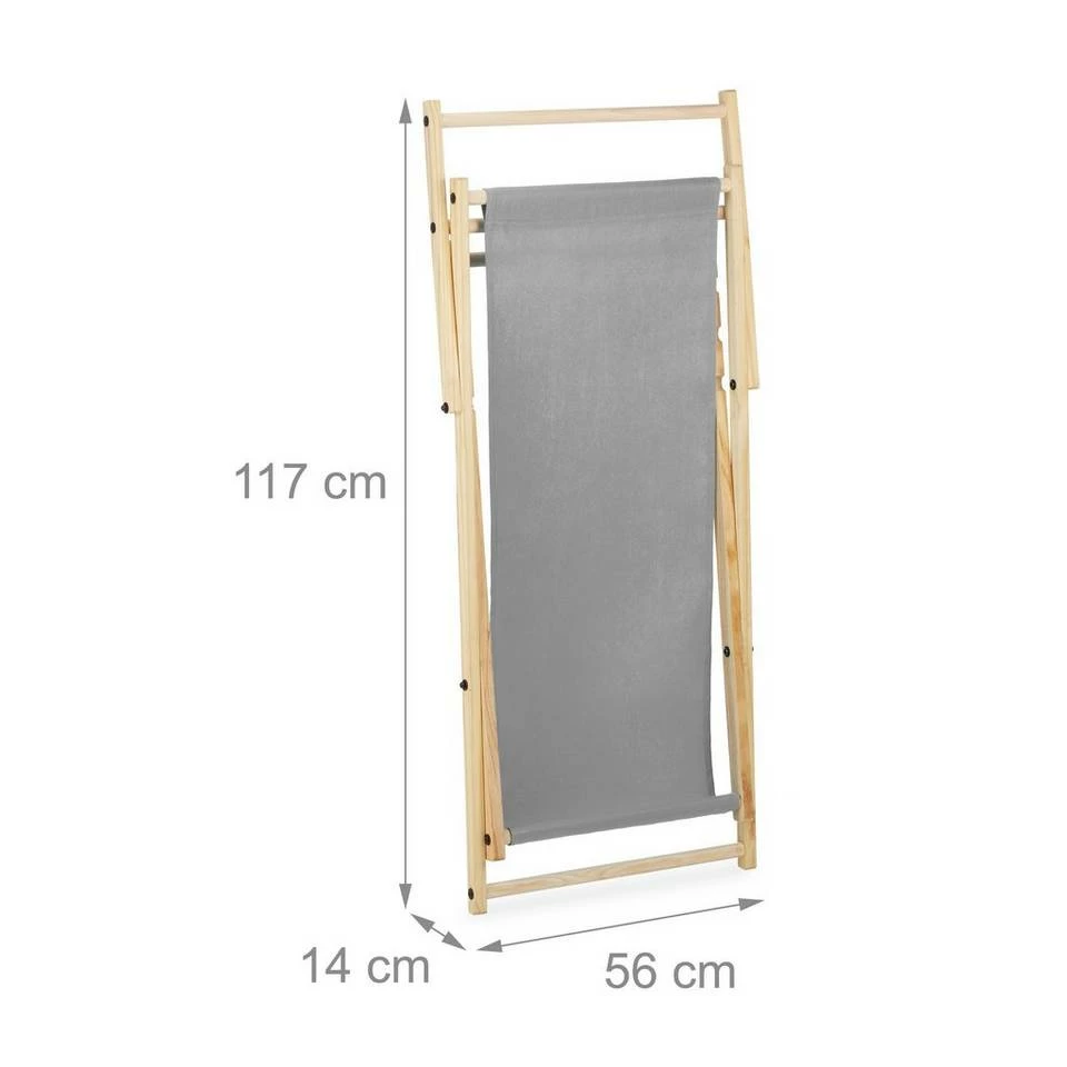 relaxdays Gartenliege »Liegestuhl Holz 2er Set«, Grau 5 relaxdays Gartenliege »Liegestuhl Holz 2er Set«, Grau – Bild 5