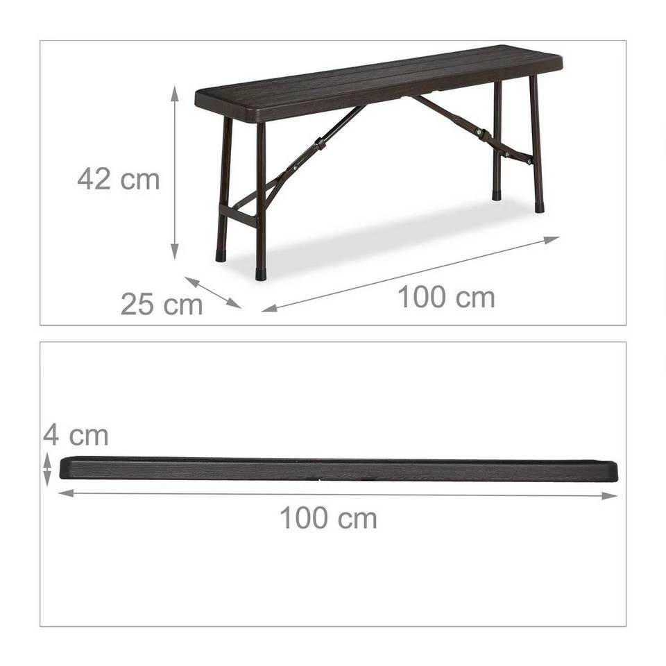 relaxdays Gartenbank »Bierbank 2er Set Holzoptik« 4 relaxdays Gartenbank »Bierbank 2er Set Holzoptik« – Bild 4