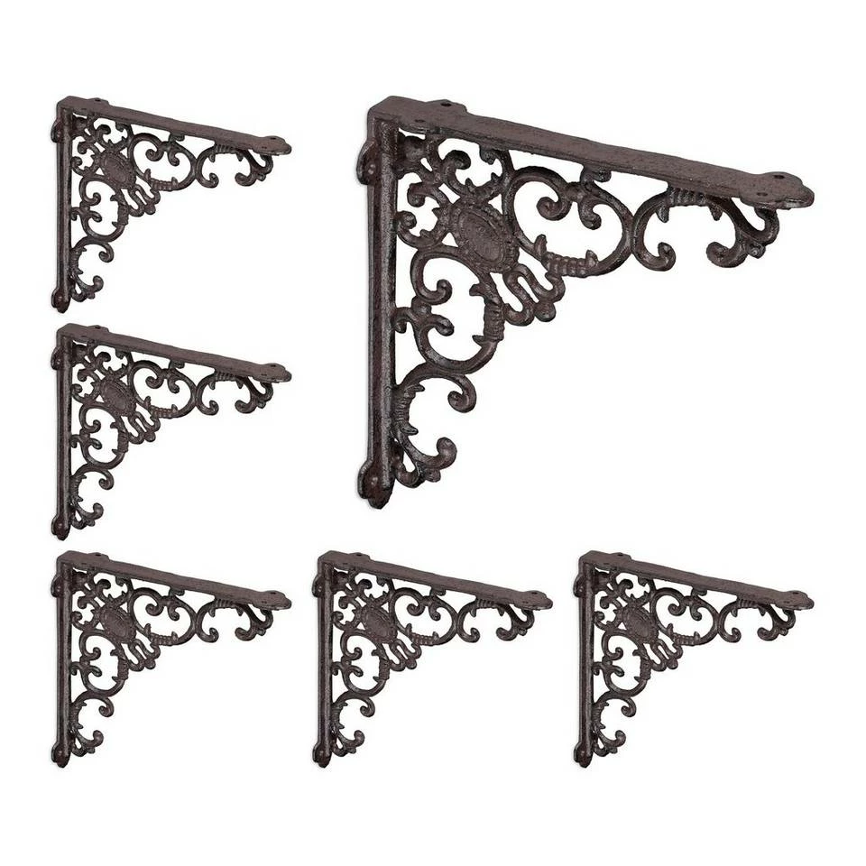 relaxdays Wandregalhalter »6 x Regalwinkel antik braun« 1 relaxdays Wandregalhalter »6 x Regalwinkel antik braun«