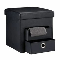 relaxdays Sitzhocker »Sitzhocker aus Kunstleder mit 2 Fächern«, Weiß Anthrazit Silber, Schwarz Silber, Dunkelbraun Silber, Weiß Silber -Deutschland Möbel Verkäufe 2024 ff45fd33 e5c5 5f4f 92ab 241e8db81141