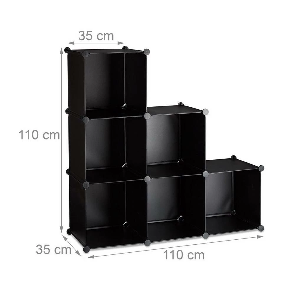 relaxdays Stufenregal »Stufenregal 6 Fächer zum Stecken«, Schwarz Weiß Schwarz 4 relaxdays Stufenregal »Stufenregal 6 Fächer zum Stecken«, Schwarz Weiß Schwarz – Bild 4